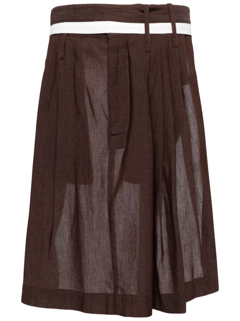 Hed Mayner pleated belted skirt - Brown von Hed Mayner