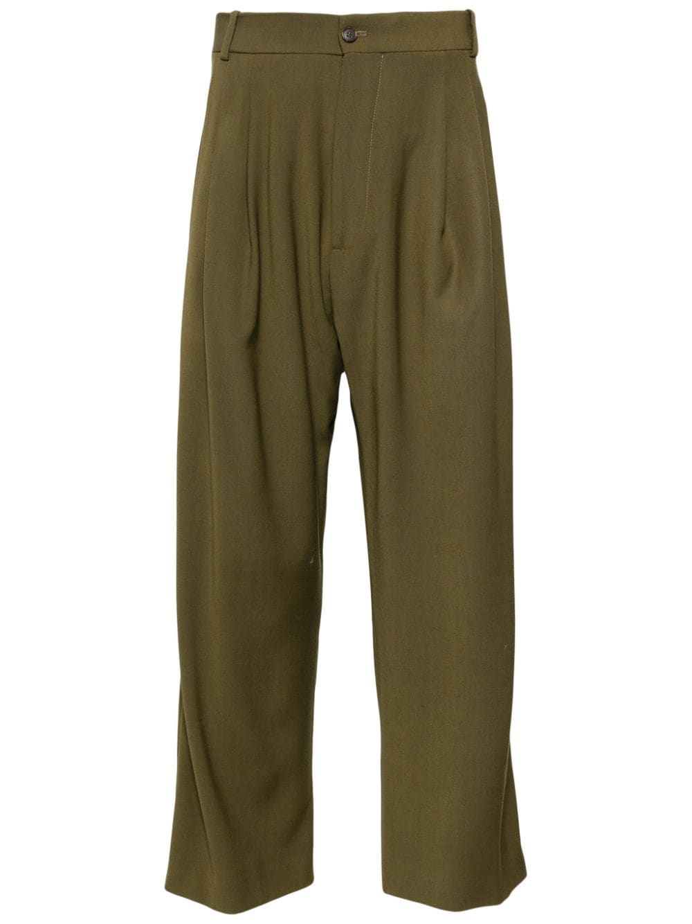 Hed Mayner pleated cropped trousers - Green von Hed Mayner
