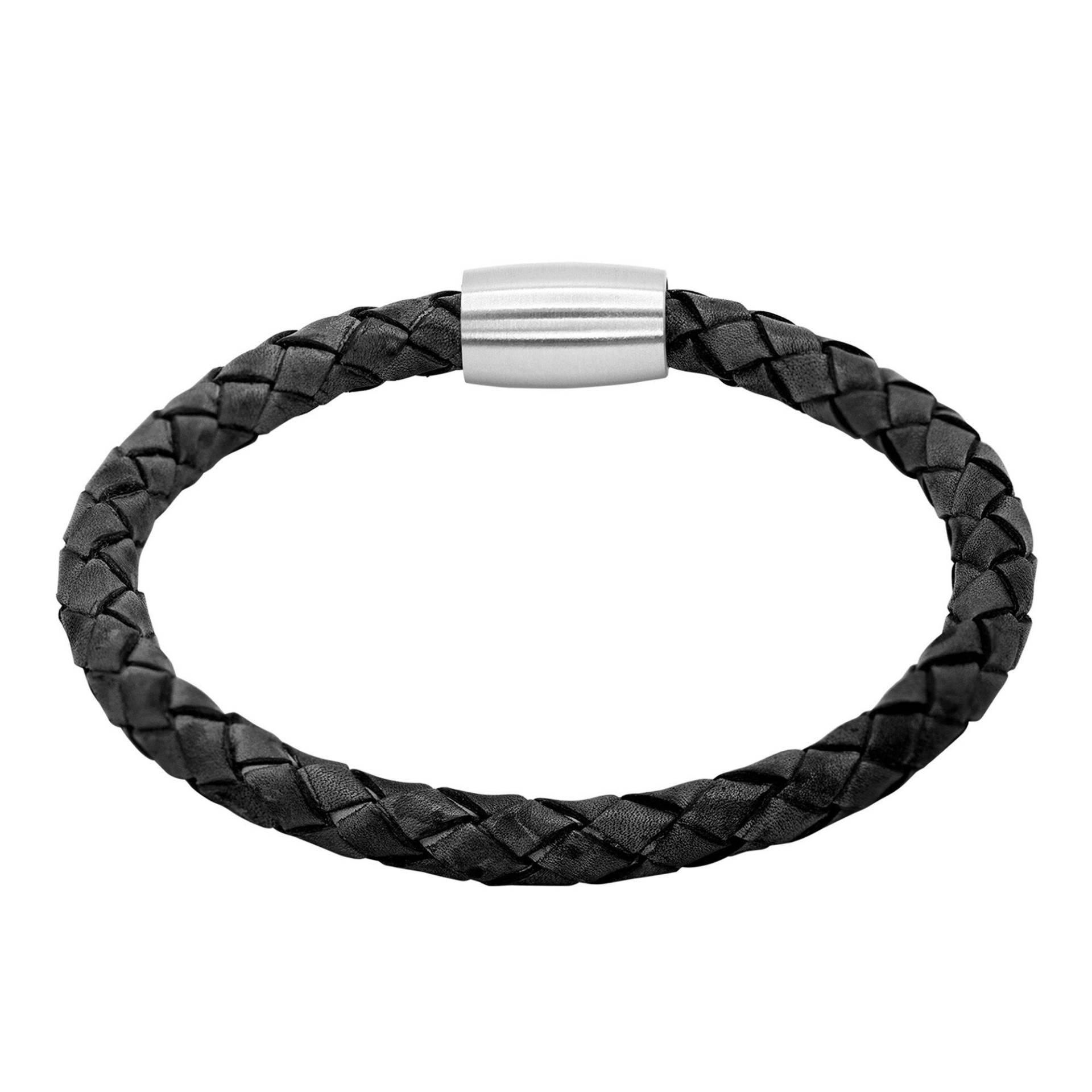 Lederarmband Jaron Damen Schwarz 21cm von Heideman