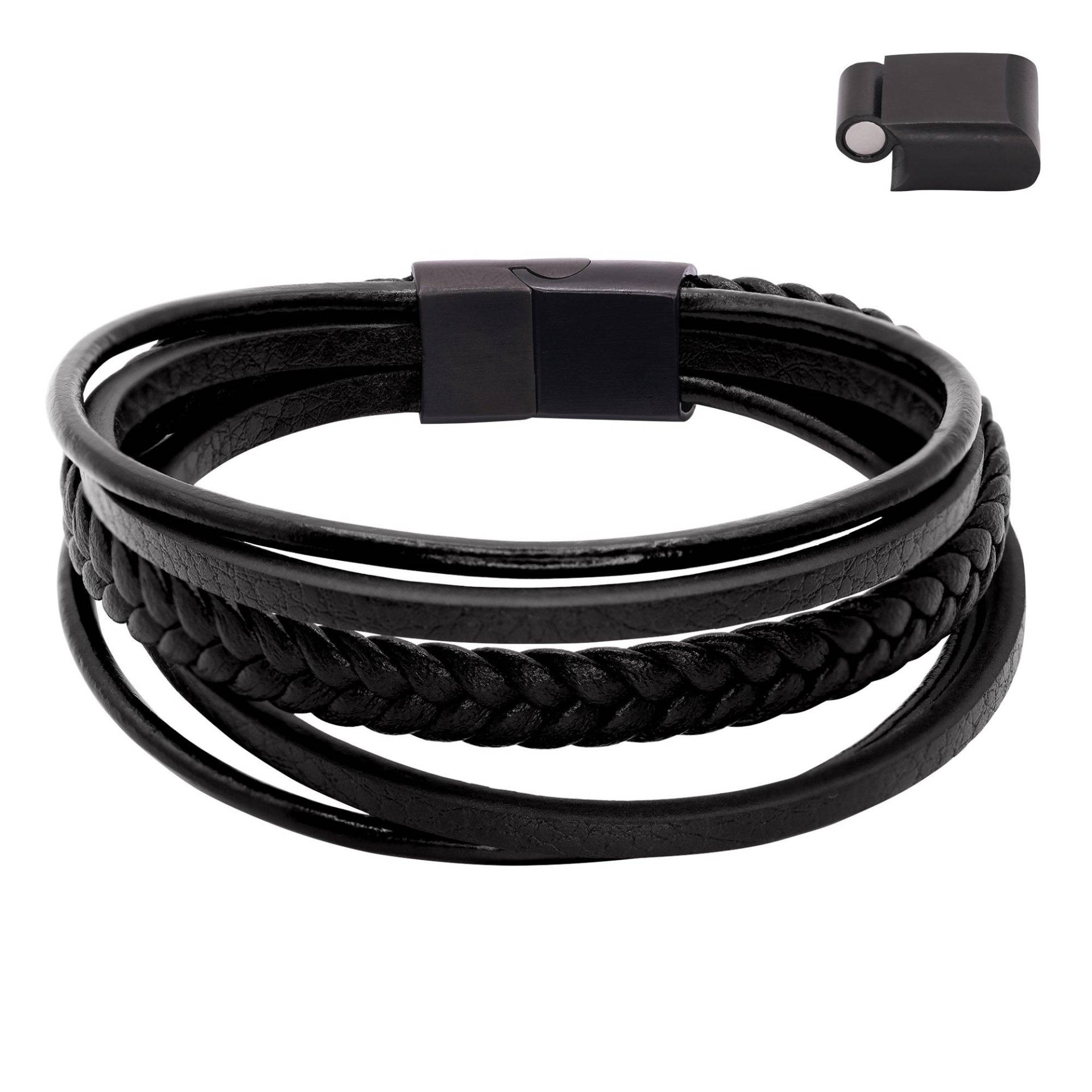 Lederarmband Joris Damen Schwarz 23cm von Heideman