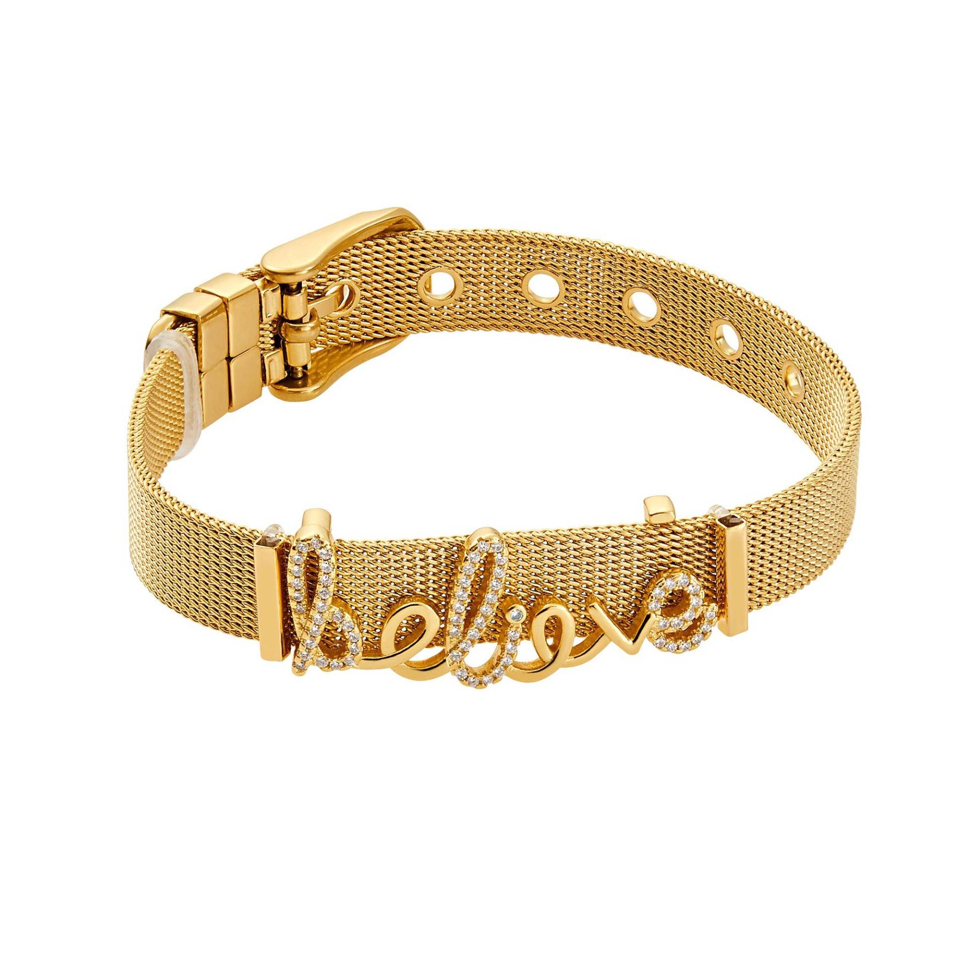 Mesh Armband Believe Poliert Damen Gold ONE SIZE von Heideman