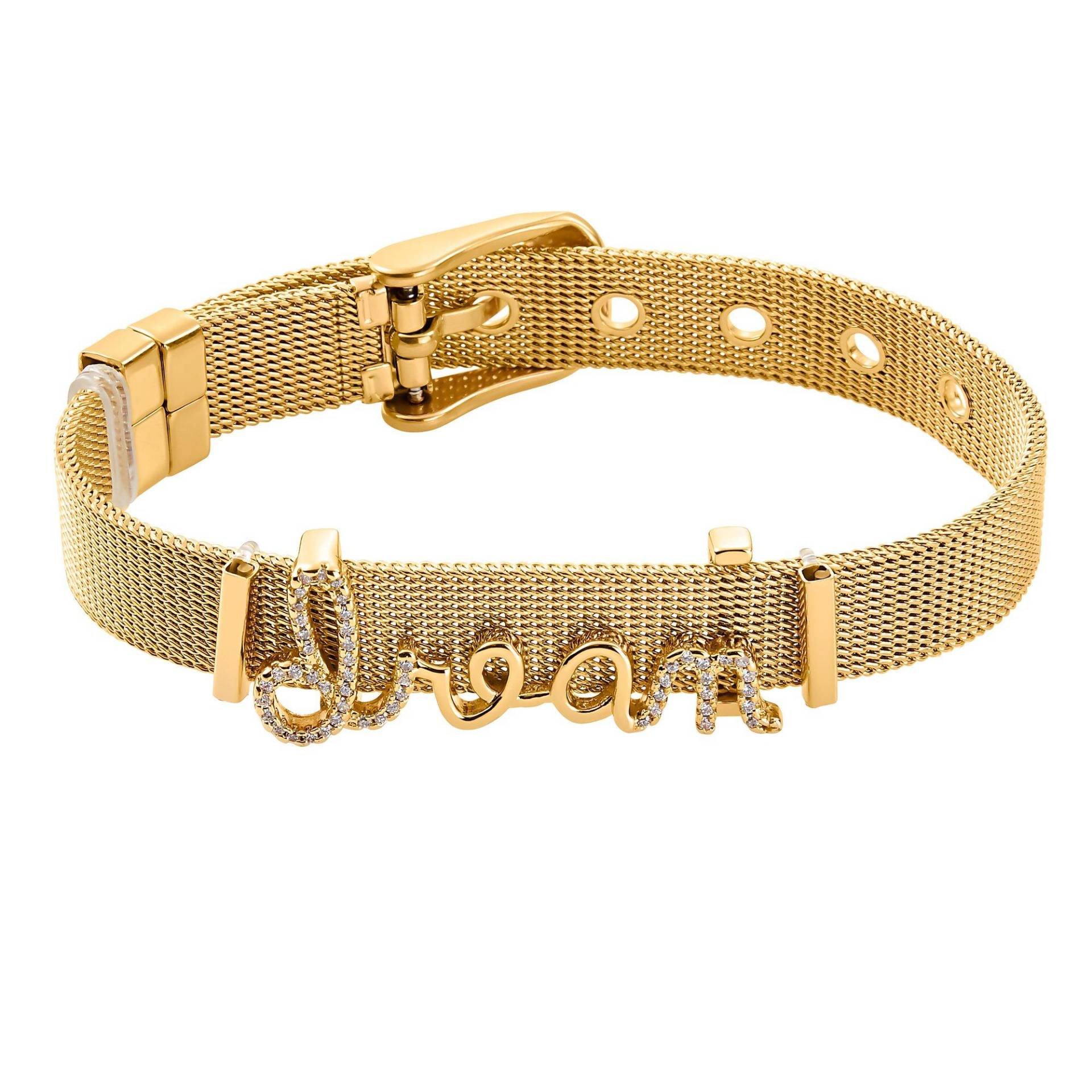 Mesh Armband Dream Poliert Damen Gold ONE SIZE von Heideman