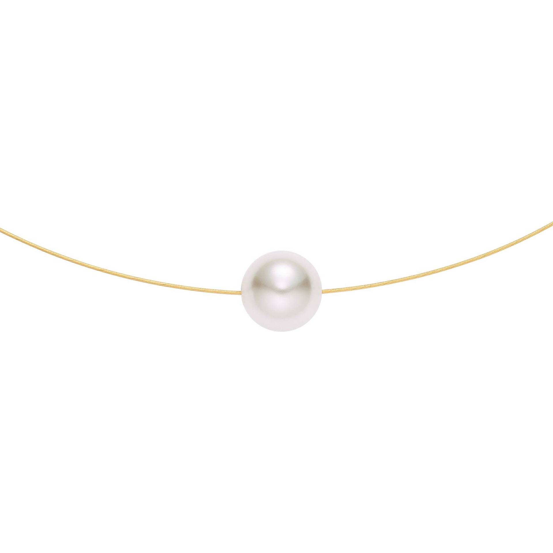 Perlenkette Goldfarben Damen Weiss 45cm von Heideman