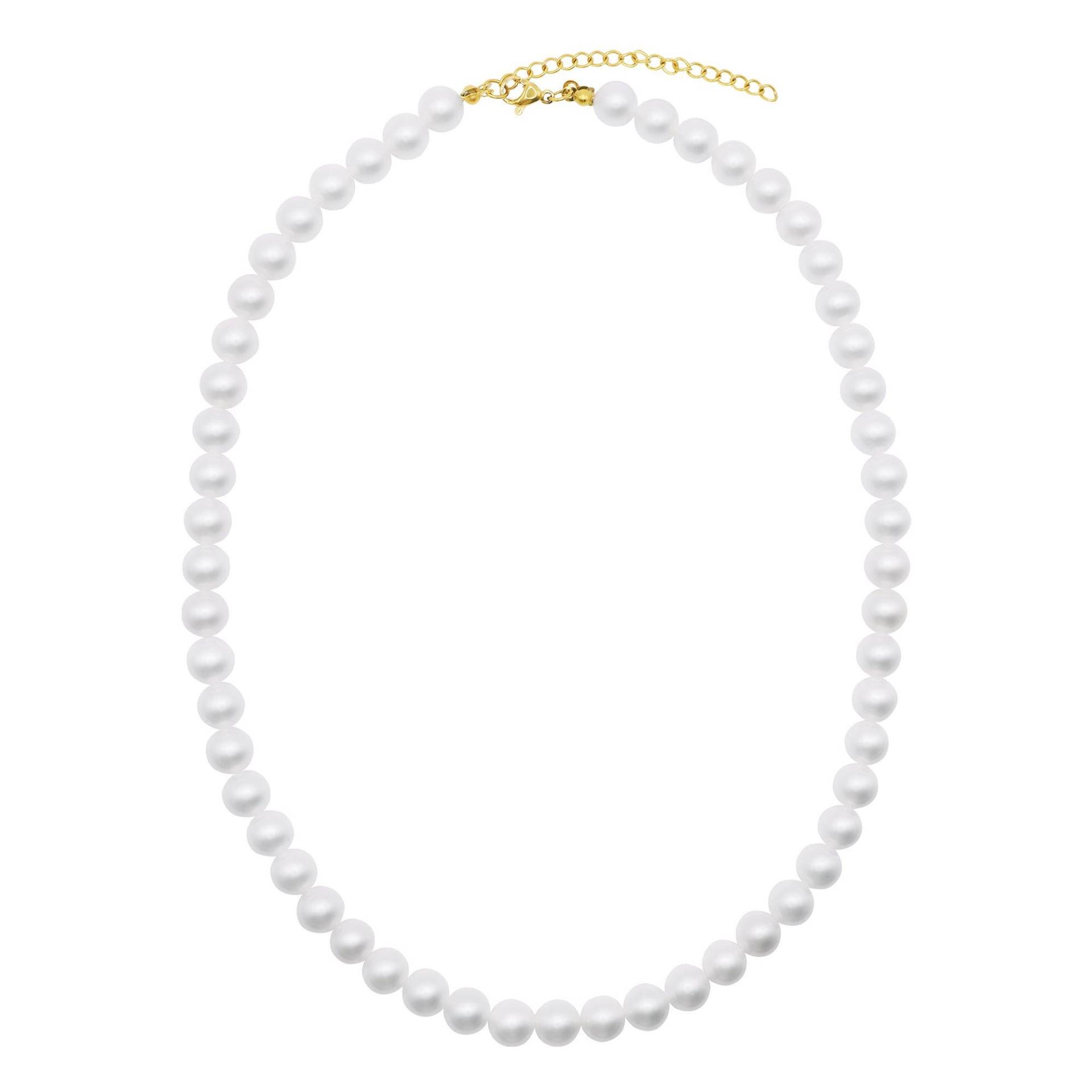 Perlenkette No. 8 Silberfarben Glanzmatt Damen Gold ONE SIZE von Heideman
