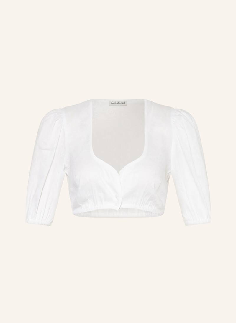 Heimatglück Tracht Dirndlbluse Ida Mit 3/4-Arm Und Leinen weiss von Heimatglück Tracht