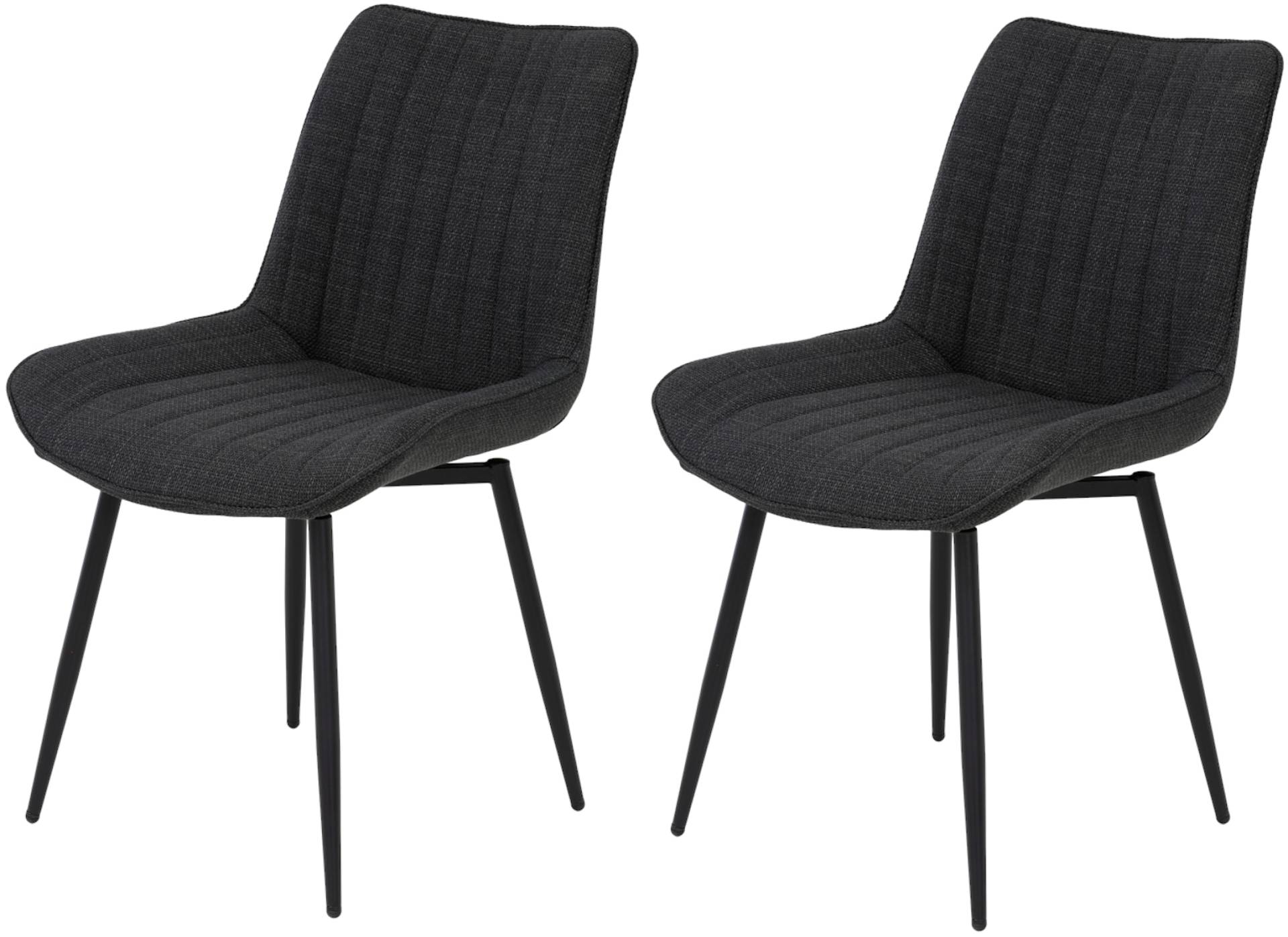 HELA Drehstuhl »Vierfussstuhl BERGEN«, (Set), 2 St., Webstoff, Esszimmerstuhl, XL-Sitzbreite, 360° drehbar von Hela