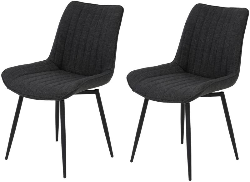 HELA Drehstuhl »Vierfussstuhl BERGEN«, (Set), 2 St., Webstoff, Esszimmerstuhl, XL-Sitzbreite, 360° drehbar von Hela