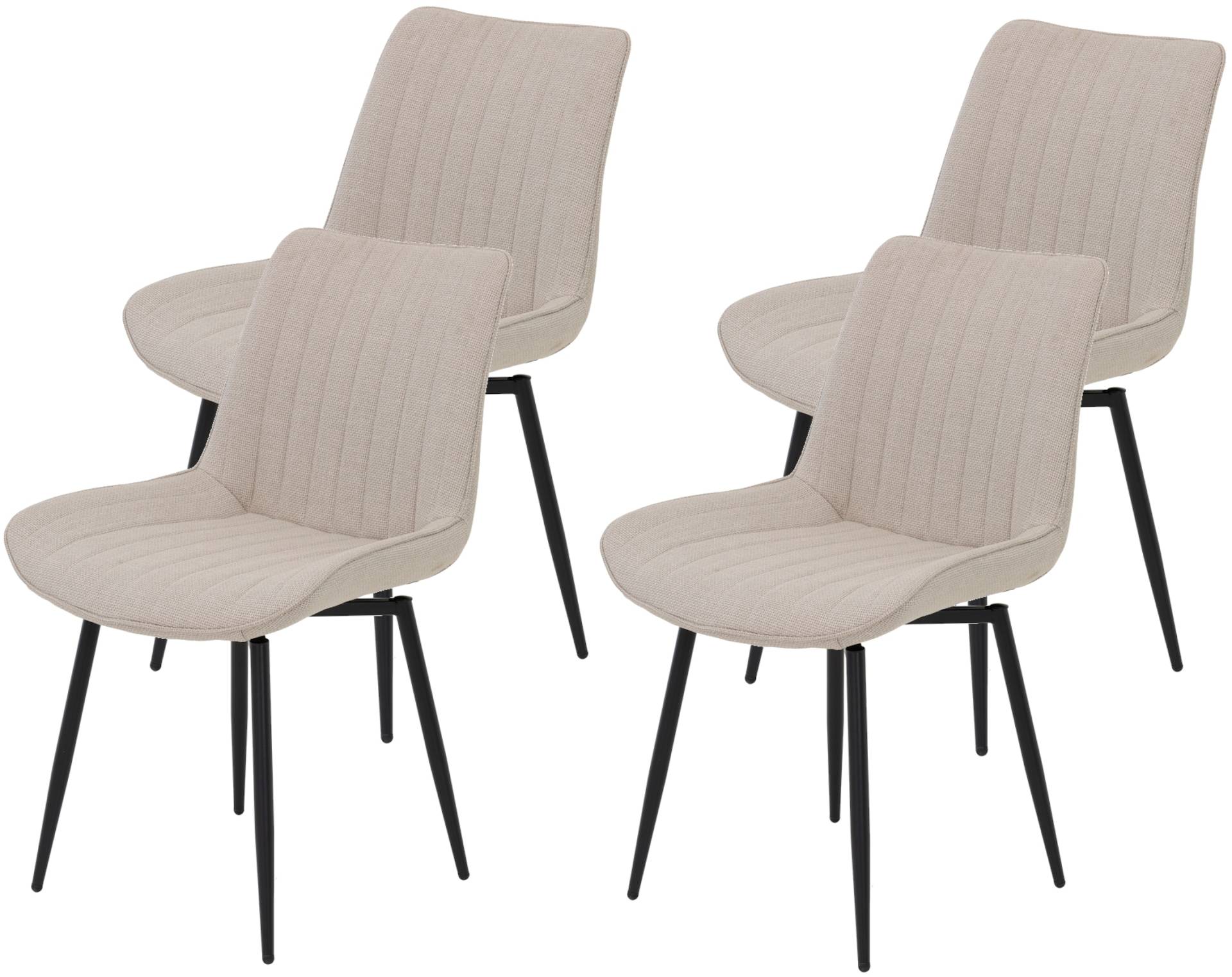 HELA Drehstuhl »Vierfussstuhl BERGEN«, (Set), 4 St., Webstoff, Esszimmerstuhl, XL-Sitzbreite, 360° drehbar von Hela