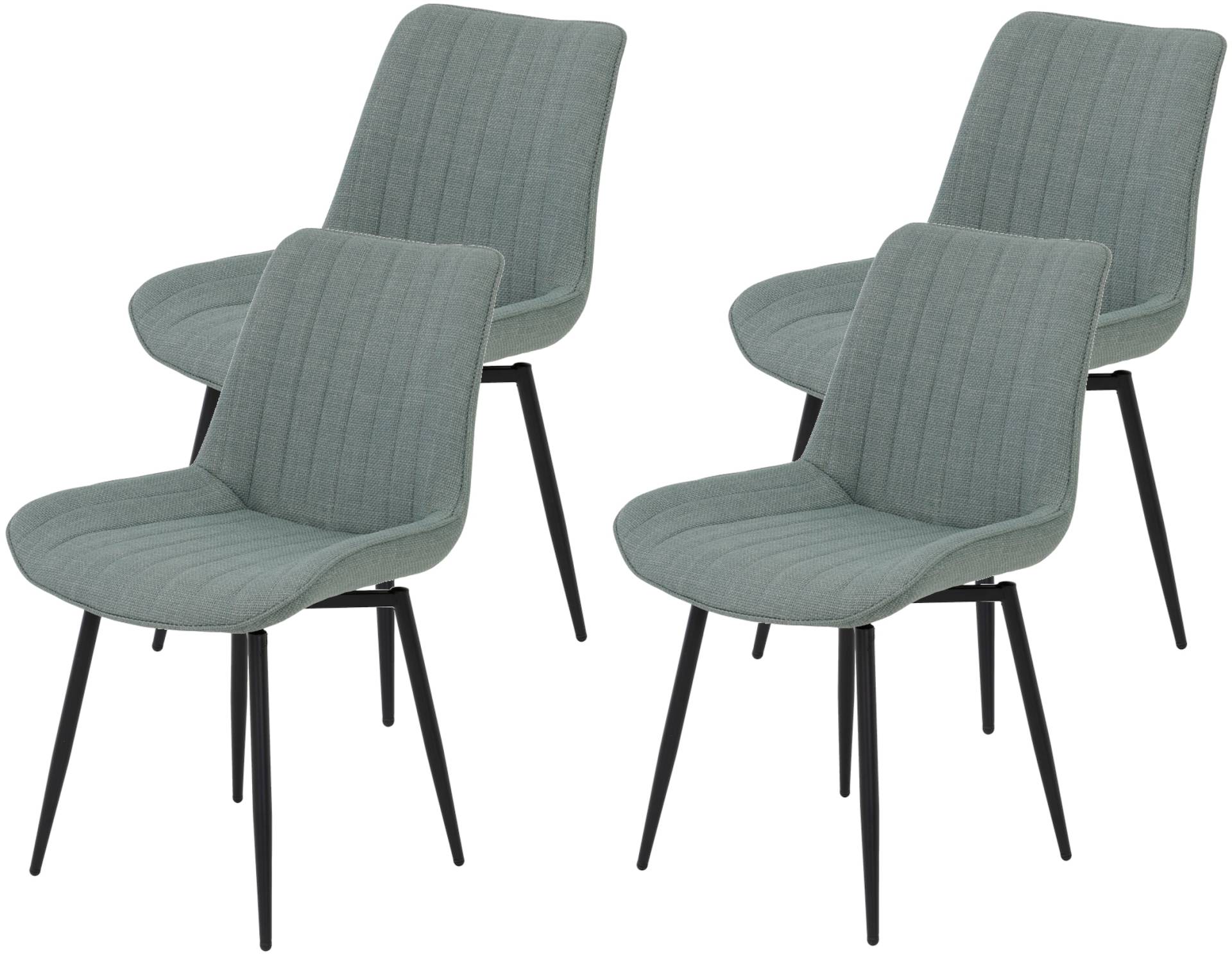 HELA Drehstuhl »Vierfussstuhl BERGEN«, (Set), 4 St., Webstoff, Esszimmerstuhl, XL-Sitzbreite, 360° drehbar von Hela