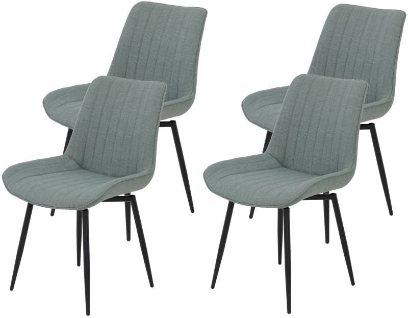 HELA Drehstuhl »Vierfussstuhl BERGEN«, (Set), 4 St., Webstoff, Esszimmerstuhl, XL-Sitzbreite, 360° drehbar von Hela
