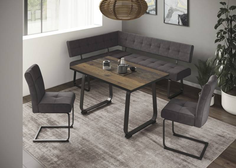 HELA Essgruppe »RUHR«, (4 tlg.), Kufentisch 140x90 cm, Schwingstuhl und Bank mit Federkorb, Komfortsitz von Hela