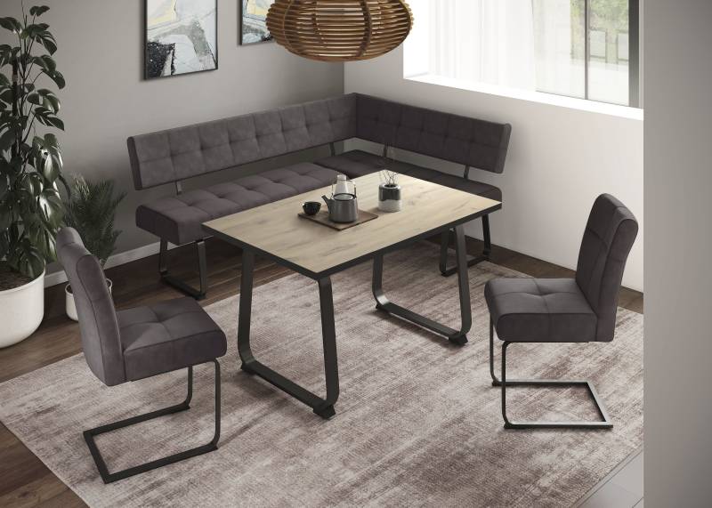 HELA Essgruppe »RUHR«, (4 tlg.), Kufentisch 140x90 cm, Schwingstuhl und Bank mit Federkorb, Komfortsitz von Hela