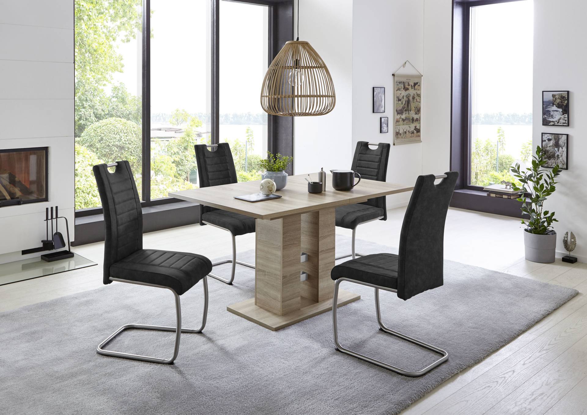 HELA Essgruppe »Ulla«, (Set, 5 tlg.), ausziehbar 140 - 220 cm, Edelstahl, 140 Kg Belastbar von Hela