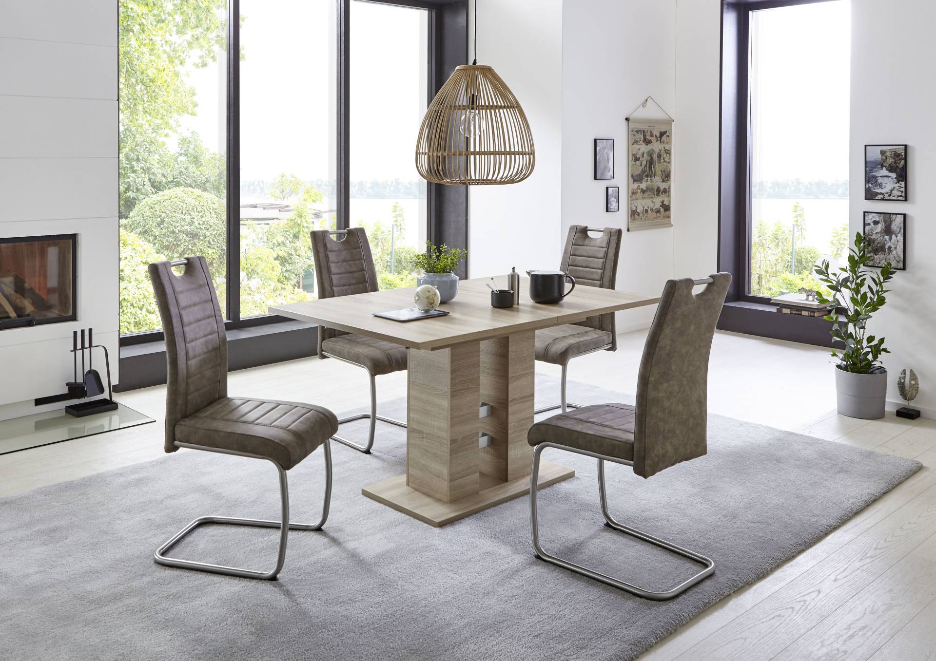 HELA Essgruppe »Ulla«, (Set, 5 tlg.), ausziehbar 140 - 220 cm, Edelstahl, 140 Kg Belastbar von Hela