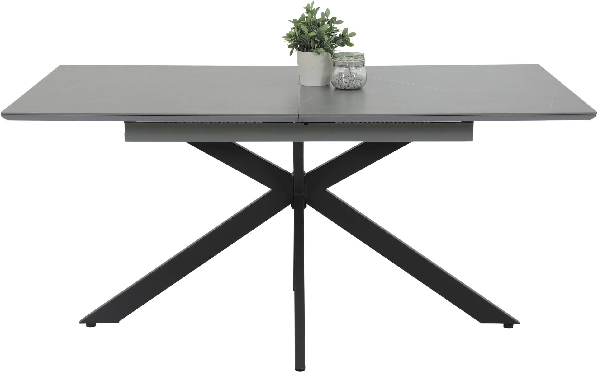 HELA Esstisch »CHIARA Ausziehtisch 160 - 200 cm mit pflegeleichter Steinoberfläche«, (1 St.), X-Gestell, Synchronauszug, elegante Schweizer Kante von Hela