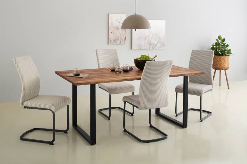 Home affaire Esszimmerstuhl »KATRIN II, Freischwinger«, (Set), 4 St., Bezug Cordstoff von home affaire