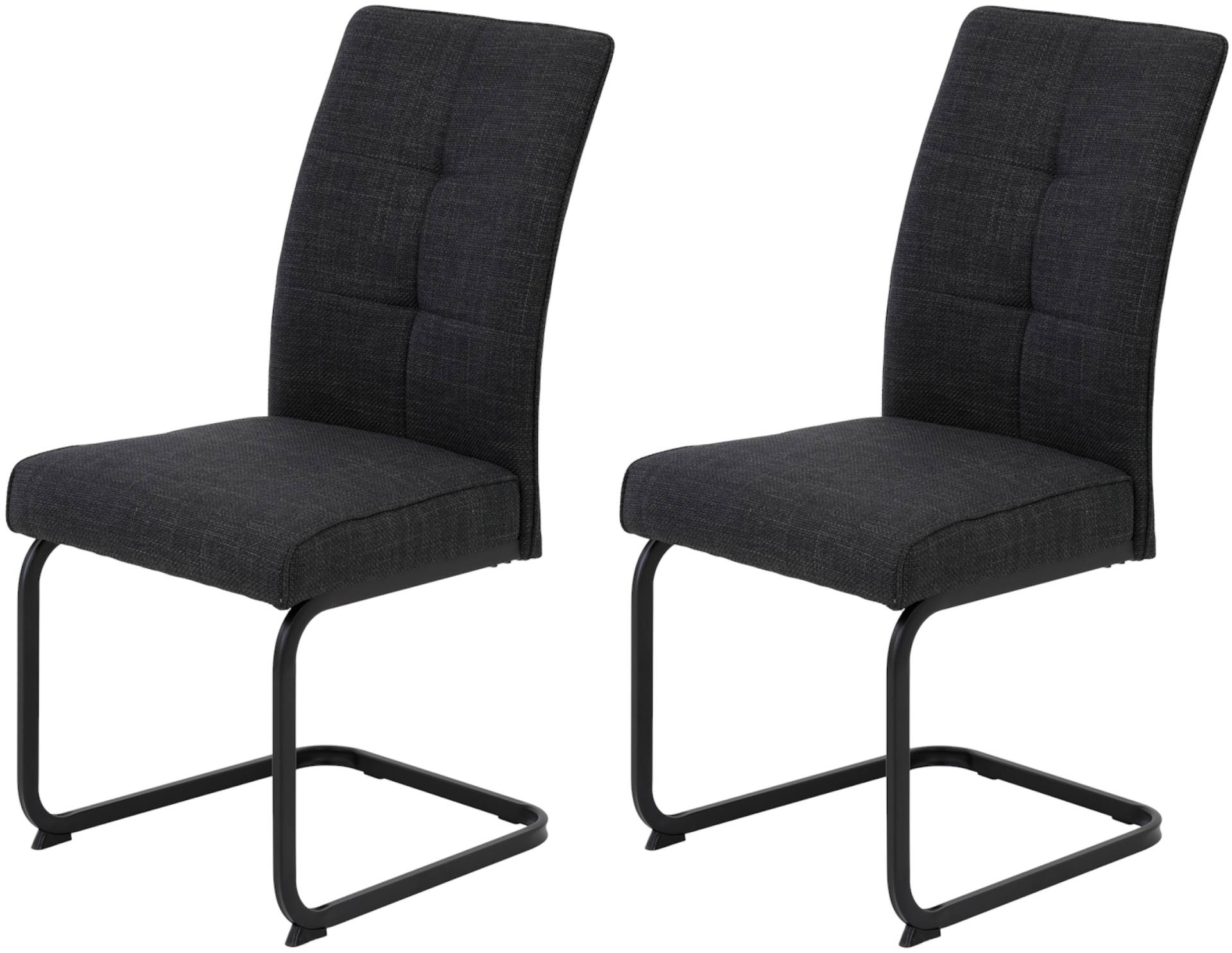 HELA Freischwinger »Freischwinger TOLEDO mit Komfortsitz, gepolstert, Bezug Microfaser«, (Set), 2 St., Webstoff, Esszimmerstuhl, pflegeleicht, Vierkantrohrgestell pulverbeschichtet von Hela