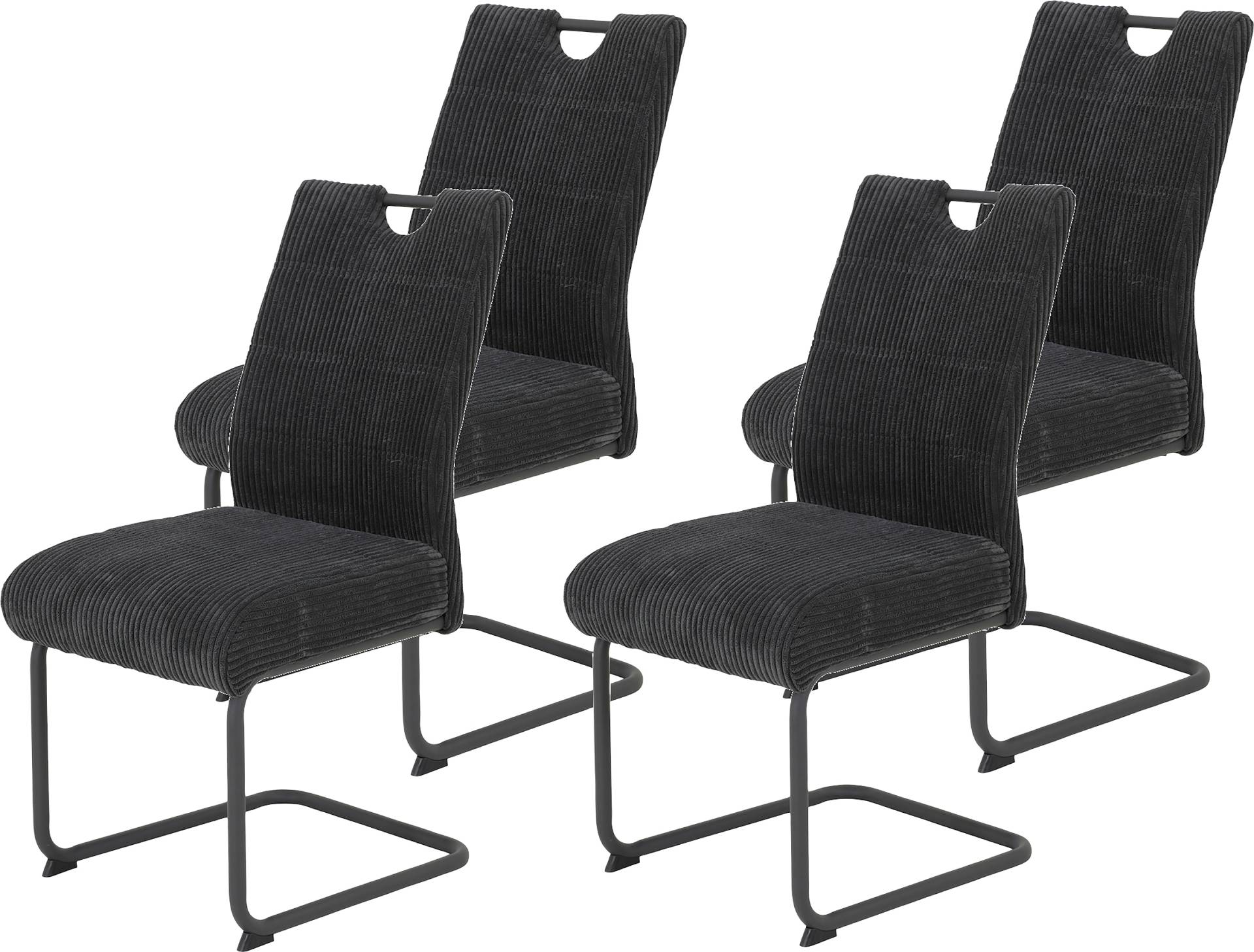 HELA Freischwinger »MERKUR XL«, (Set), 4 St., Breitcord, Federkern, 140 Kg Belastbarkeit, Cord Bezug, 2er & 4er Set von Hela