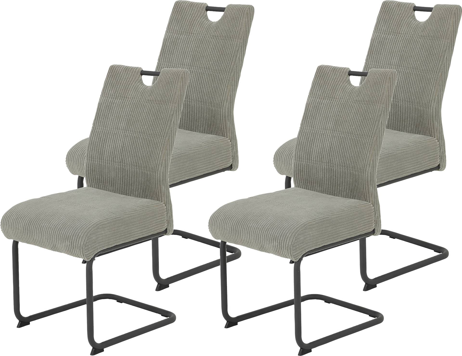 HELA Freischwinger »MERKUR XL«, (Set), 4 St., Breitcord, Federkern, 140 Kg Belastbarkeit, Cord Bezug, 2er & 4er Set von Hela