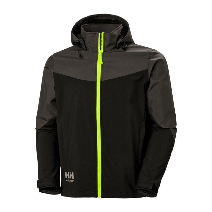 Helly Hansen Oxford Hooded Softshell, schwarz-anthrazit, 4XL von Helly Hansen Workwear