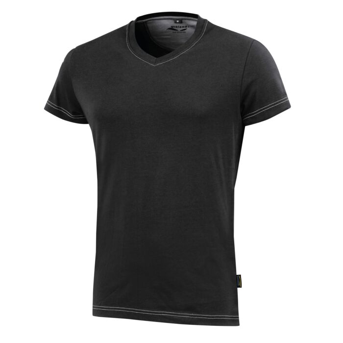 Wikland Damen T-Shirt mit V-Ausschnitt, schwarz, XS