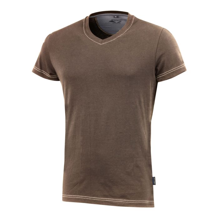 Wikland Damen T-Shirt mit V-Ausschnitt, braun, XL von Wikland