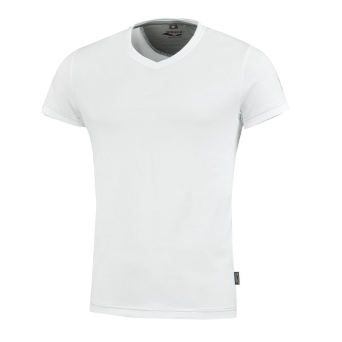 Wikland Damen T-Shirt mit V-Ausschnitt, weiss, XL von Wikland