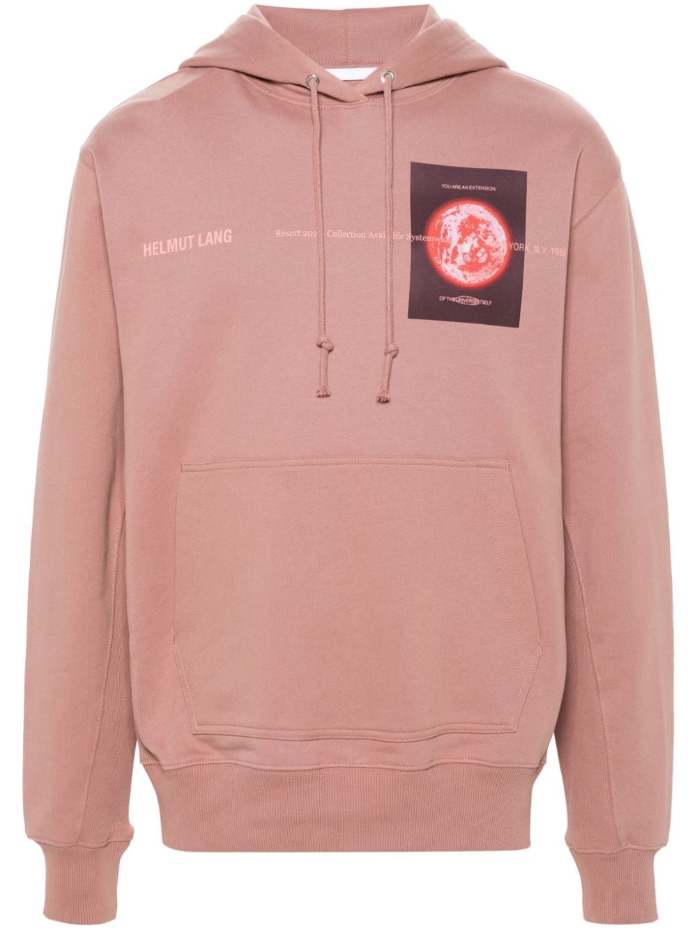 Helmut Lang Space logo-print hoodie - Pink von Helmut Lang