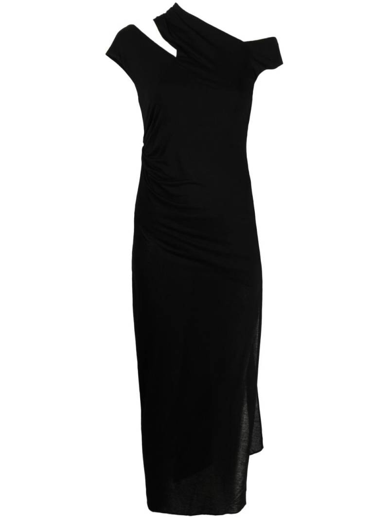 Helmut Lang asymmetric jersey midi-dress - Black von Helmut Lang