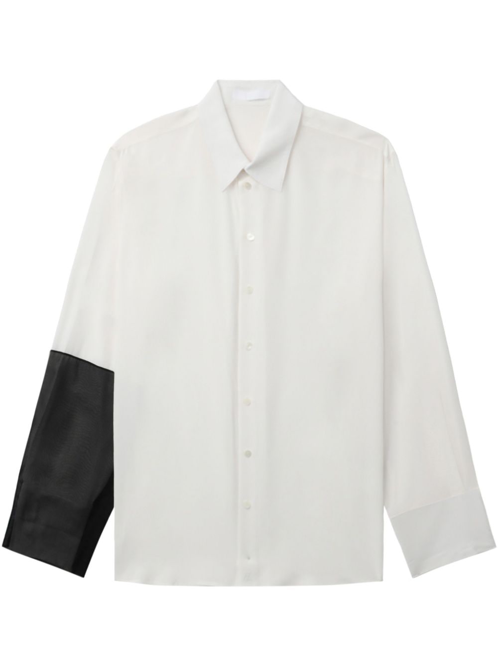 Helmut Lang colour-block silk shirt - White von Helmut Lang