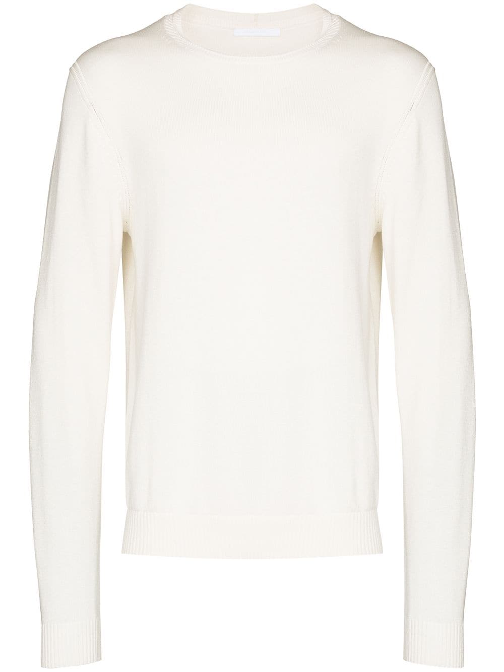 Helmut Lang embossed logo crewneck jumper - White von Helmut Lang