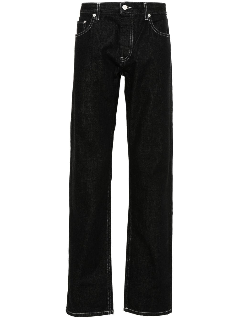 Helmut Lang logo-patch cotton jeans - Black von Helmut Lang