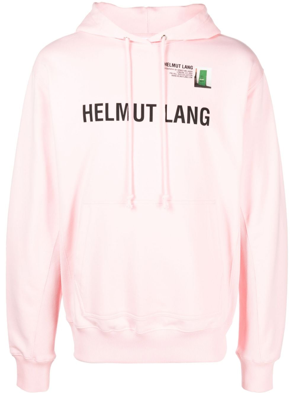 Helmut Lang logo-print cotton hoodie - Pink von Helmut Lang