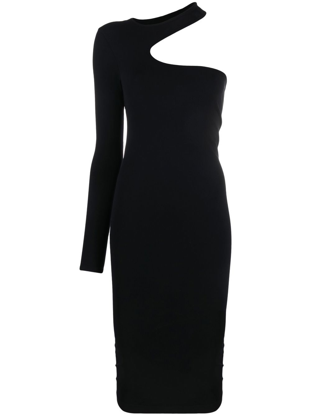 Helmut Lang one-sleeve cut-out fitted dress - Black von Helmut Lang