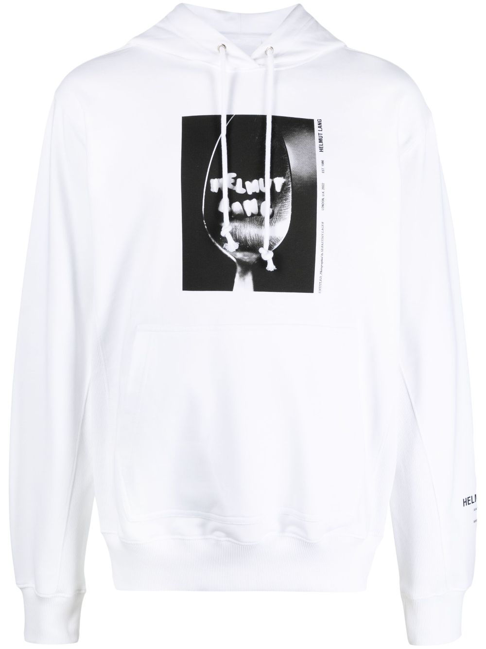 Helmut Lang photograph-print cotton hoodie - White von Helmut Lang