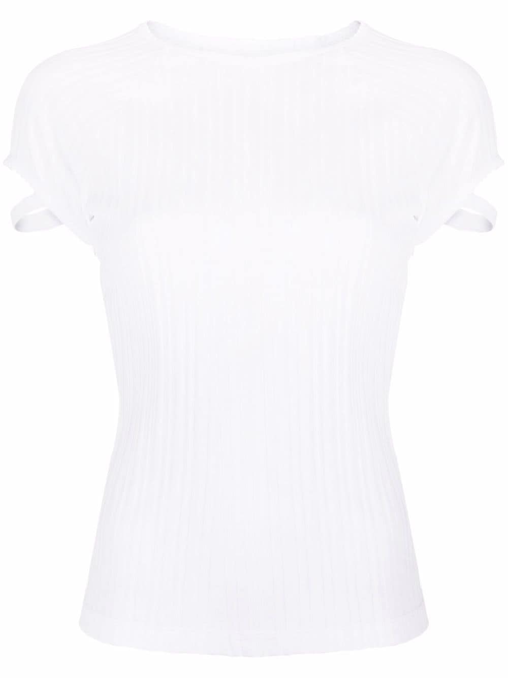 Helmut Lang ribbed cut-out T-shirt - White von Helmut Lang