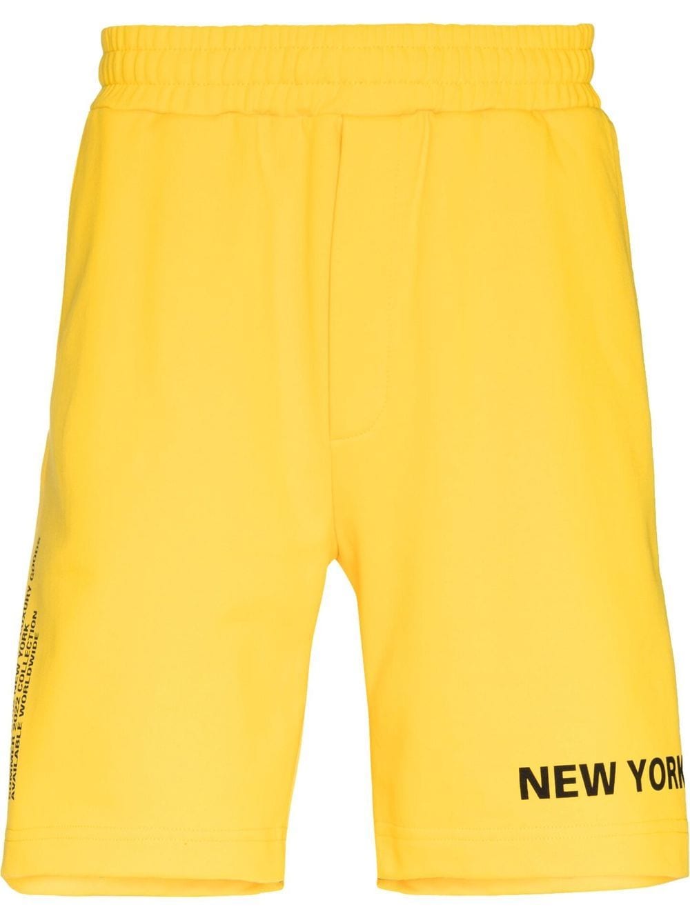 Helmut Lang slogan-print shorts - Yellow von Helmut Lang