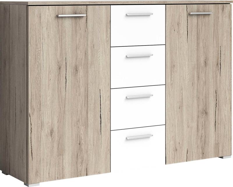 INOSIGN Kombikommode »Beta Breite 132 cm, zeitlose Schubladenkommode, Anrichte«, Sideboard, viel Stauraum, 2-türig 4 Schubladen, 132x38x93cm von INOSIGN