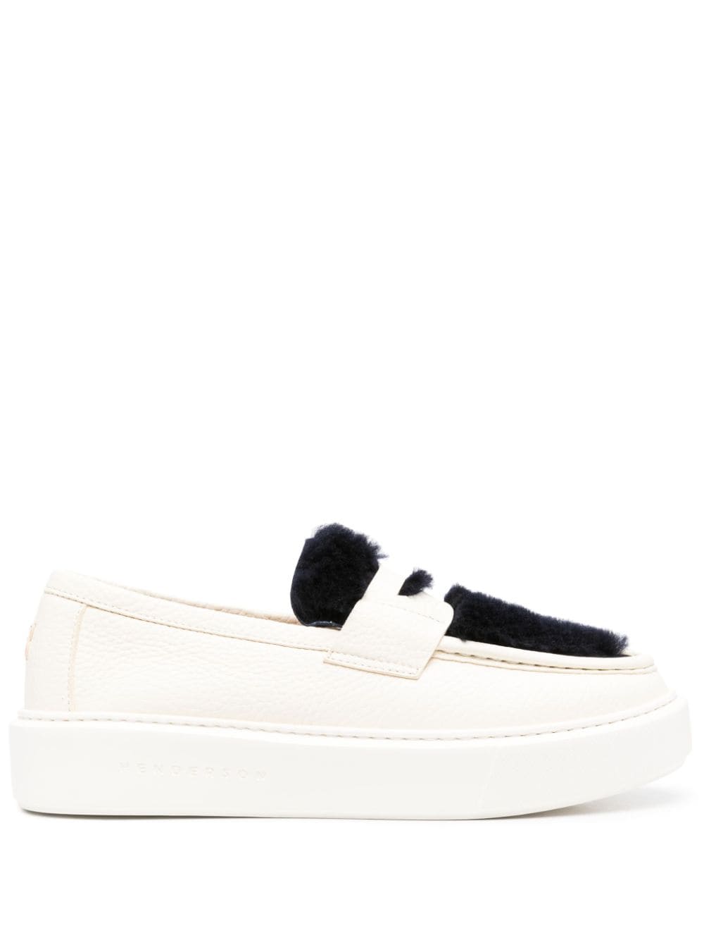 Henderson Baracco Kris shearling-panel two-tone loafers - White von Henderson Baracco