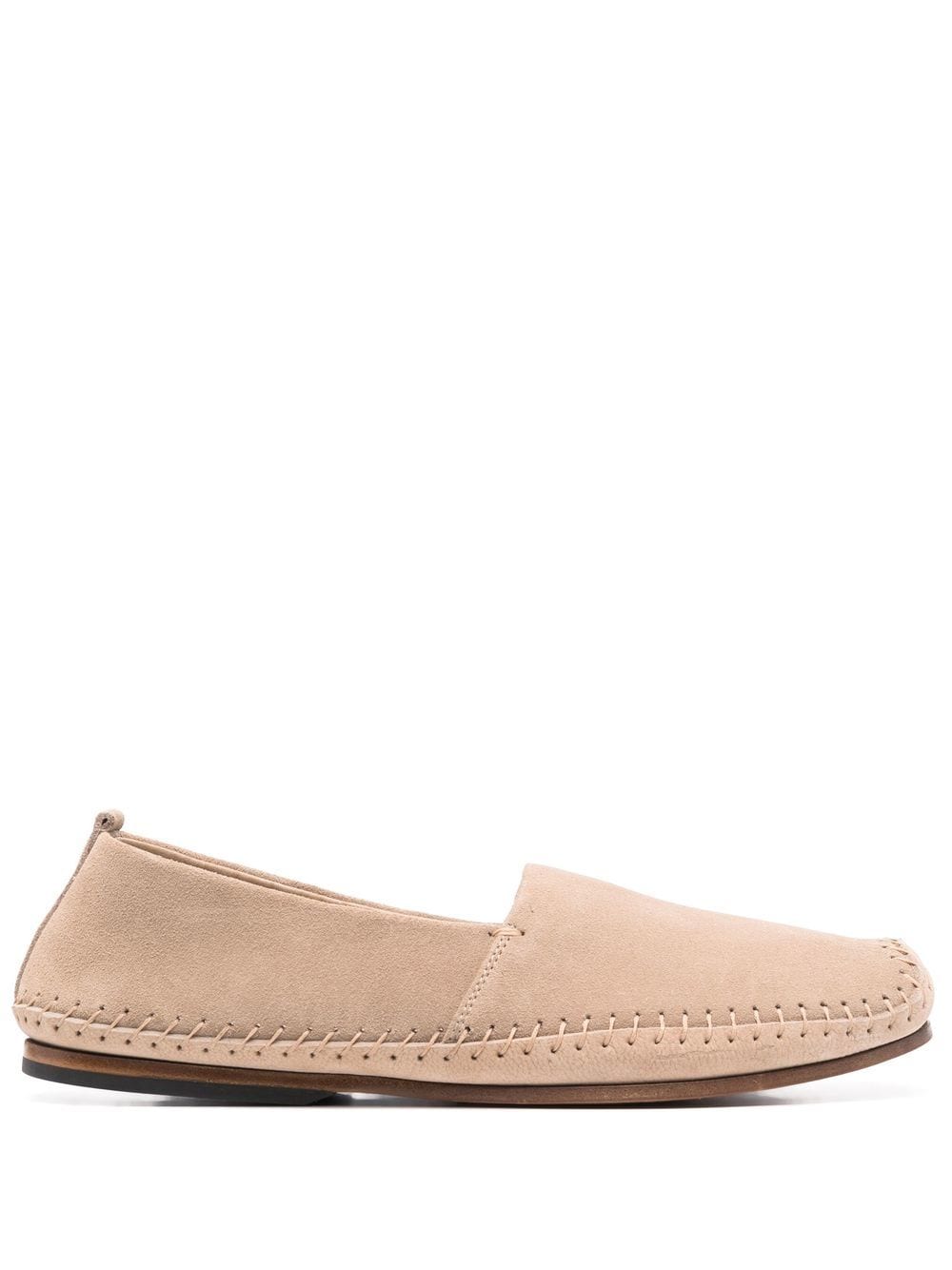 Henderson Baracco suede decorative-stitch slip-on shoes - Neutrals von Henderson Baracco