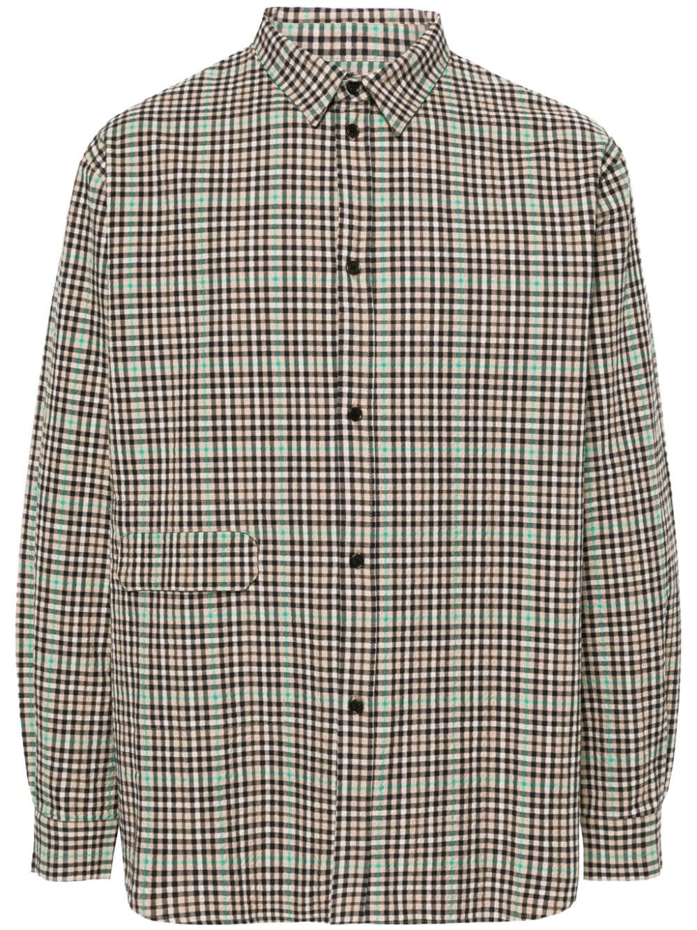 Henrik Vibskov Hole checked shirt - Brown von Henrik Vibskov