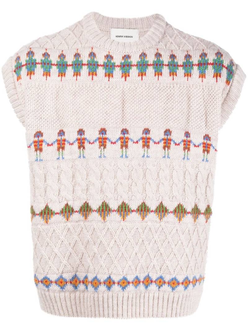 Henrik Vibskov Jack intarsia-knit vest - Neutrals von Henrik Vibskov