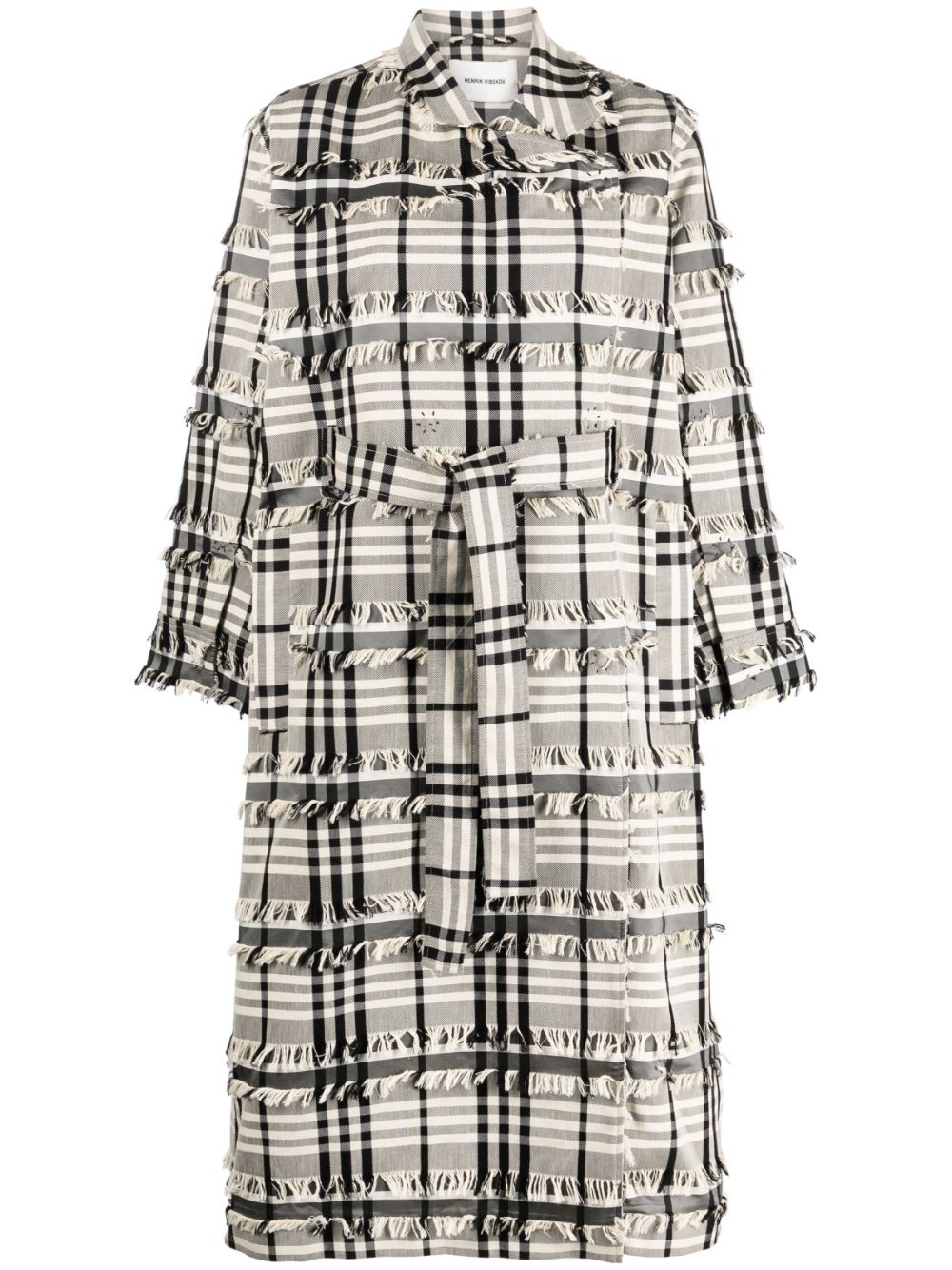 Henrik Vibskov Midnight plaid-check fringe raincoat - White von Henrik Vibskov