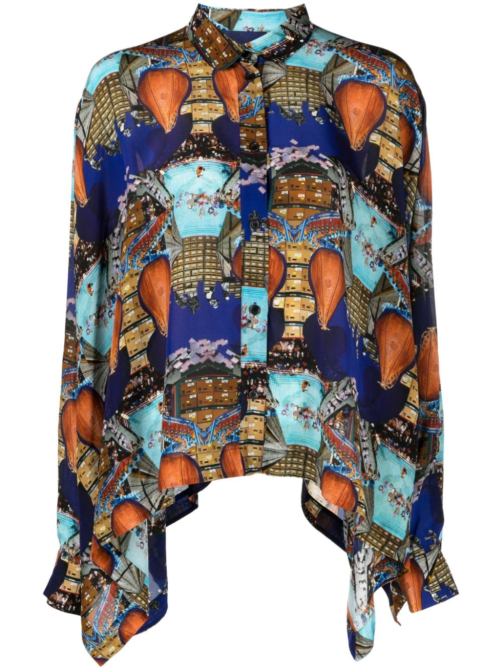 Henrik Vibskov Square collage-print shirt - Blue von Henrik Vibskov