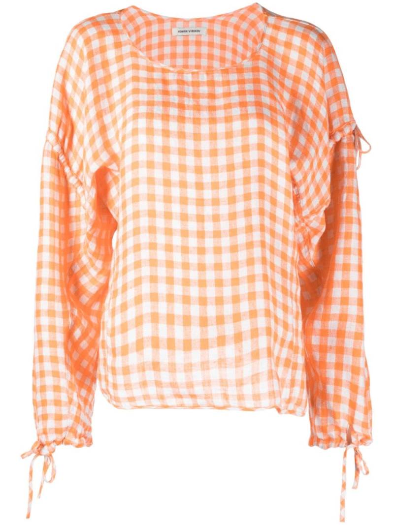Henrik Vibskov Tapas check-print blouse - Orange von Henrik Vibskov