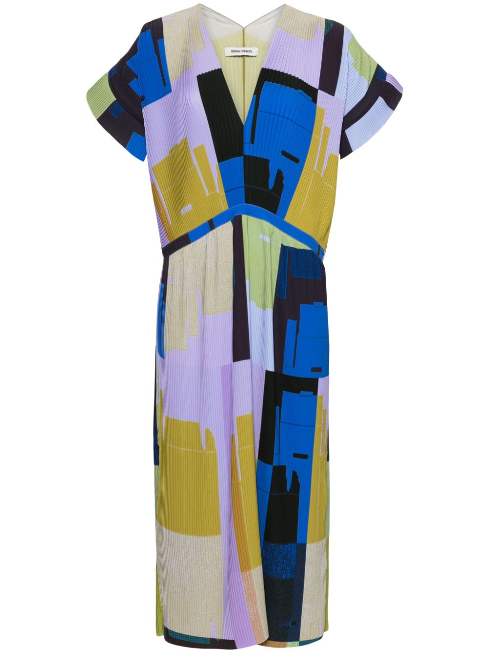 Henrik Vibskov Transit abstract-print plissé midi dress - Blue von Henrik Vibskov