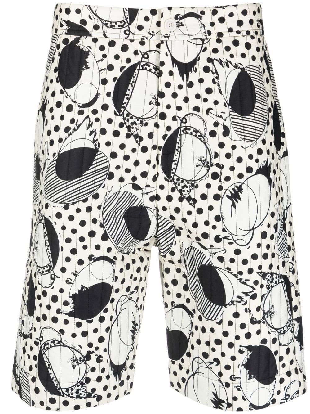 Henrik Vibskov Wheel abstract-print quilted shorts - White von Henrik Vibskov