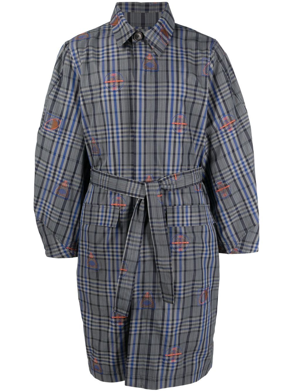 Henrik Vibskov check-pattern shirt-coat - Grey von Henrik Vibskov