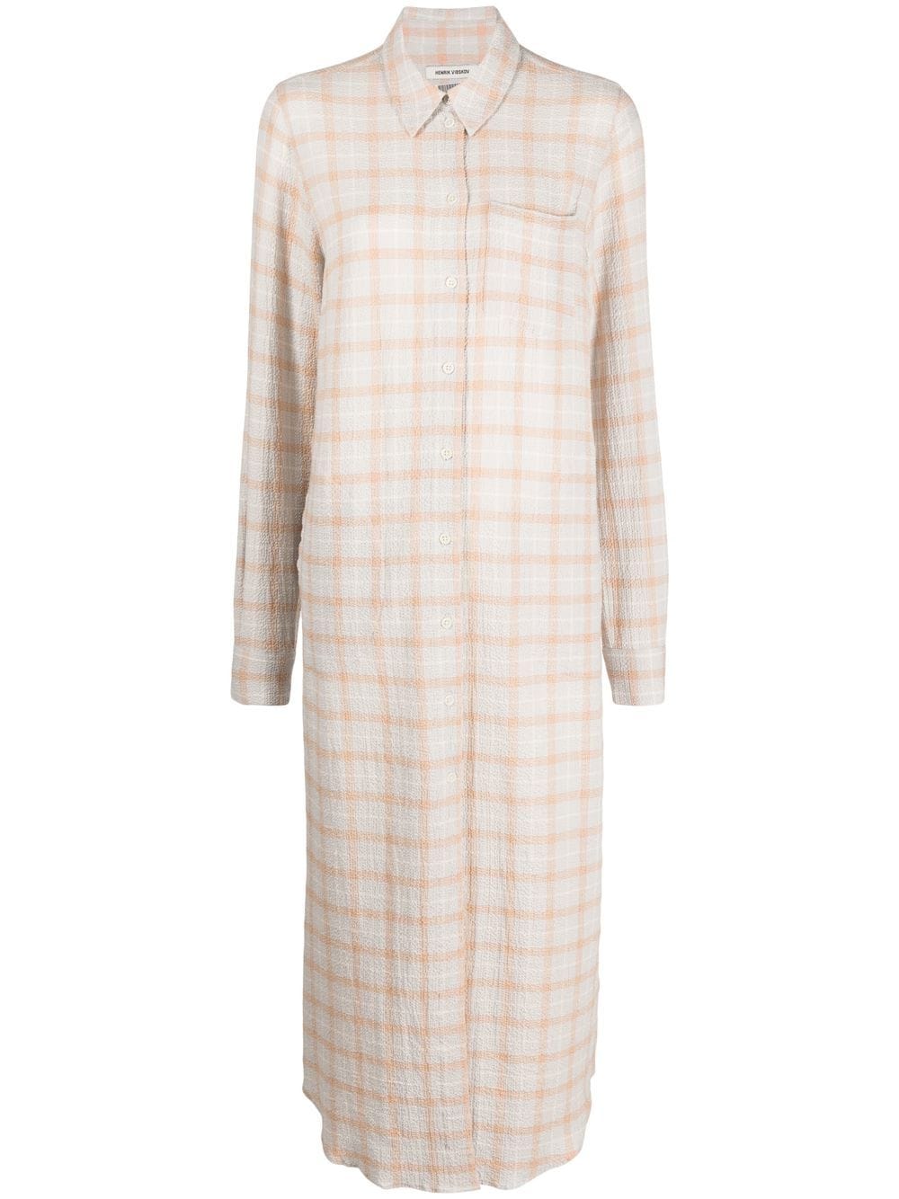 Henrik Vibskov curry-check print shirt dress - Grey von Henrik Vibskov