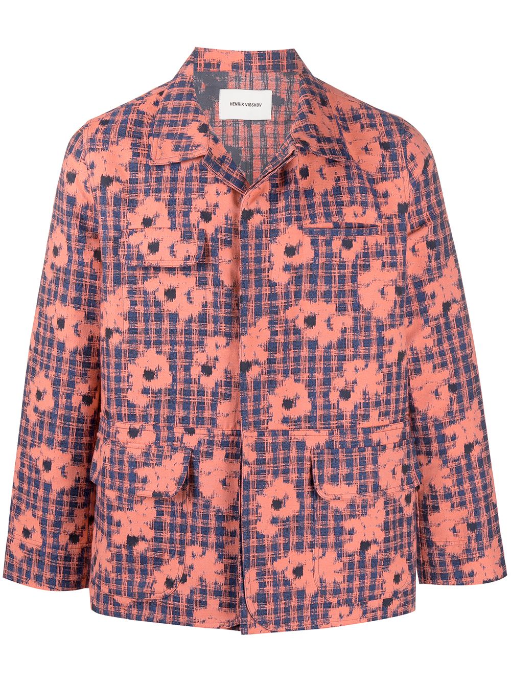 Henrik Vibskov floral-print button-up denim jacket - Orange von Henrik Vibskov